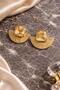 Marbling Patterned Multicolor Fan Earrings - 4