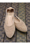 Women's Straw Bow Detailed Ballerinas. Open-Sided Straw Ballerinas. - 3