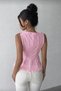 Pink Bow Detailed Segmented Blouse - 2