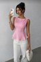 Pink Bow Detailed Segmented Blouse - 3