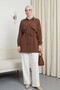 Bolero Detailed Lace-Up Poplin Tunic -Brown - 3