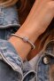 Silver Bracelet with Pink Stone Heart Figure - 3