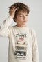 Dmb Boy's Printed Sweatshirt 4-9 Years Cream - 2