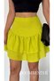 Women's Linen Mini Skirt – High Waist Layered Flounce Summer Boutique Design - 6