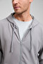 Gage Men's Hooded Metal Bird Eye Detailed Zippered Drawstring Pocket Gray Sweatshirt - 4