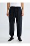 Black Loose Fit Striped Men's Jogger Sweatpants (S6) - 2