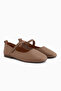 Sally Genuine Leather Mink Strap Women's Ballerinas - 3