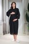 New Season Black Scallop Linen Dressing Gown Special Design Summer Cotton Maternity Dressing Gown, Nightgown Set - 7