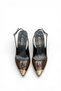 Women's Brown Semi-Glossy Medium Heel Stiletto with Metal Toe Buckle New Season F135 - 5