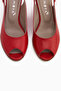 Marly Genuine Leather Red Wedge Heeled Women's Sandals - 5