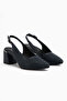 Donia Genuine Leather Navy Blue Heeled Women's Sandals - 3