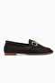 Rian Genuine Leather Black Buckle Women's Ballerinas - 2