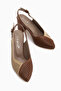 Cassie Genuine Leather Tan Beige Heeled Women's Sandals - 5