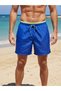 Men's Elastic Waist Double Pocket Decorated Swim Shorts (Quick Dry) - 2