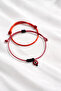 2-Piece Handmade Korean String Red Glass Evil Eye Beaded Carded Marteniçka Good Luck Wrist Bracelet - 2