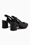 Cassie Genuine Leather Black Heeled Women's Sandals - 6