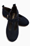 Danni Genuine Leather Navy Blue Suede Belted Women's Ballerinas - 5