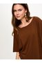 Mendil Form Asymmetrical Round Neck Short Sleeve T-Shirt S26Tsh062 - 4
