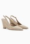 Tira Beige Wedge Heeled Pointed Toe Women's Sandals - 4