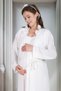 New Season Ecru Scallop Detailed Special Design Summer 100% Cotton Maternity Dressing Gown Nightgown Set