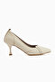 Mirella Genuine Leather Beige Women's Heeled Shoes - 2
