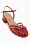 Serry Genuine Leather Red Buckle Women's Sandals