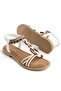 Rio White Knitted Banded Stoned Women's Sandals - 4
