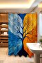 Bathroom Curtain, Tree of Opposites Patterned Shower Curtain, Bathtub Curtain 175X200Cm - 3