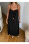 Lace-Up Detail Strappy Seersue Summer Dress - 3