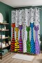 Bathroom Curtain, Cheerful Cats Patterned Shower Curtain, Bathtub Curtain 175X200Cm