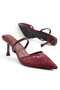 Sevilla Claret Red Lace Detailed Women's Heeled Shoes - 5