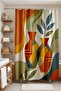 Bathroom Curtain, Abstract Vases Patterned Shower Curtain, Bathtub Curtain 175X200Cm - 2