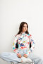 Women's Soft Floral Patterned Body Suit with Finger Detail - 3