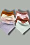 100% Cotton 8 Pieces Muslin Collar Bib Double Layer with Two Snaps Tulle for Baby Girl (Scarf, Drop)