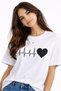 Lover Couple Heartbeat Printed Couple T-Shirt Oversize Unisex Couple Set - 3