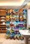 Bathroom Curtain, Traveler's Route Patterned Shower Curtain, Bathtub Curtain 175X200Cm - 3