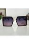 Premium Quality U400 Protection Polarized Glass Gold Detail Square Purple Metal Frame Sunglasses - 2