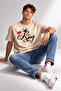 King Queen Lover Combination Couple T-Shirt Matching Couple Oversize Unisex Partner Combination Set Beige - 3