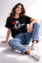 King Queen Lover Combination Couple T-Shirt Matching Couple Oversize Unisex Partner Combination Set Black - 2