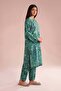 2 Piece - Printed Embroidered Suit - PE 26-35 - 4