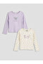 Esvab • Modern & Distinctive Zero Roba Collar Embroidered Girls' T-Shirt 2-Pack