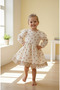 Girl's Patterned Muslin Dress Birthday Feast Special Occasion Dress 100% Cotton
