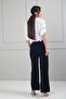 Women's Elastic Waist Palazzo Knitwear Trousers - 4