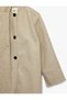 Oversized Coat with Scarf, Long Sleeves, Buttons and Pockets - 6