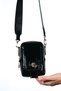 Belena Black Crinkled Patent Leather Women's Crossbody Bag - 6