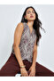Beige Floral Sleeveless Waistcoat