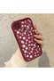 Poco C31 Compatible Cute Floral Patterned Claret Red Phone Case - Aesthetic and Protective