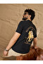 Black Graphic Print Regular Fit Polo - 6