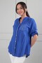 Women's Imported Lyocell Viscose Oversize Shirt with Sequin Detail and Single Pocket - 3