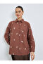 Brown Floral Embroidered Long Sleeve Shirt - 3